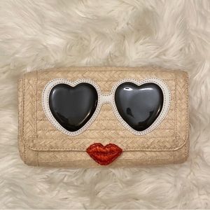 Kate Spade Hello Stranger Straw Sunglasses Clutch